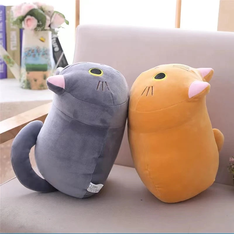 25cm Cute Soft Cat Plush Pillow Sofa Cushion Kawaii Plush Toy Stuffed Cartoon Animal Doll for Kids Baby Girls Lovely Gift