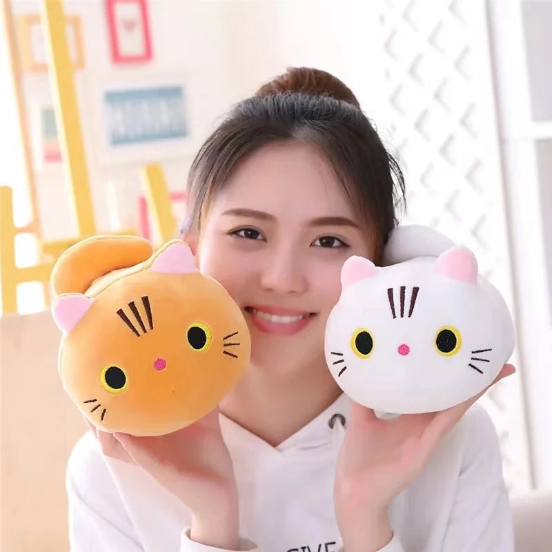 25cm Cute Soft Cat Plush Pillow Sofa Cushion Kawaii Plush Toy Stuffed Cartoon Animal Doll for Kids Baby Girls Lovely Gift