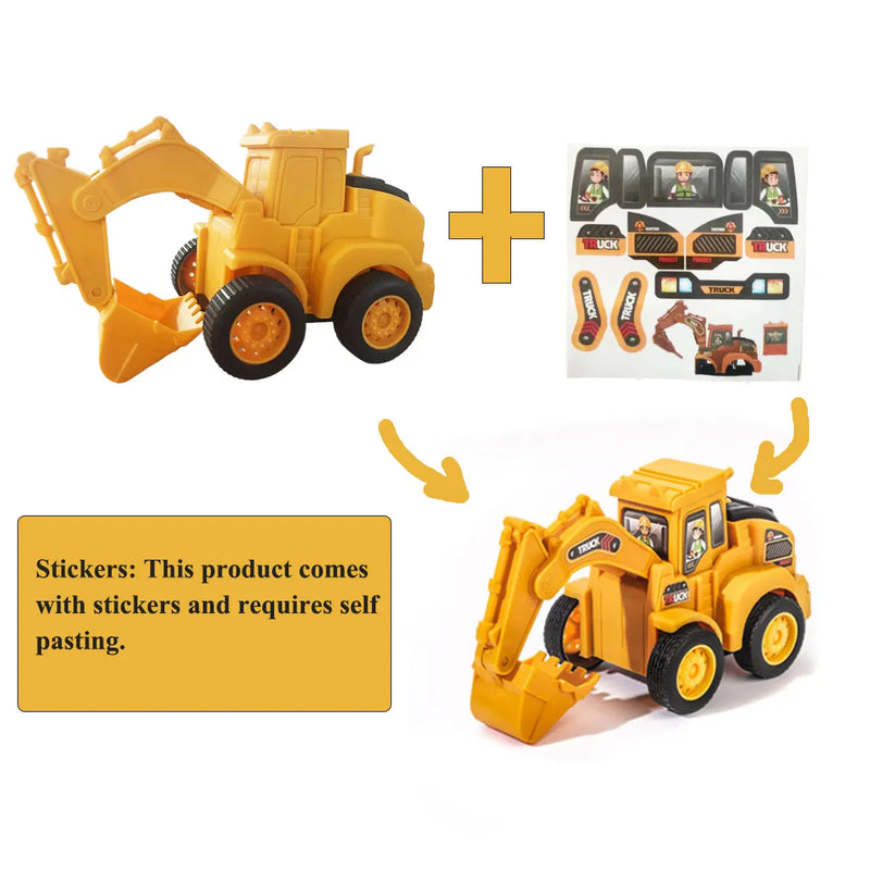 Engineering Vehicle Model Press Sliding Car Excavator Bulldozer Children Educational Construction Vehicle Toy Kids Boy Gift