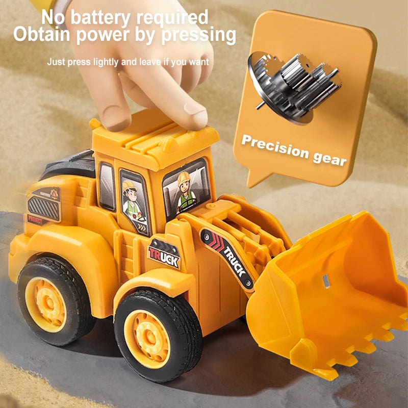 Engineering Vehicle Model Press Sliding Car Excavator Bulldozer Children Educational Construction Vehicle Toy Kids Boy Gift