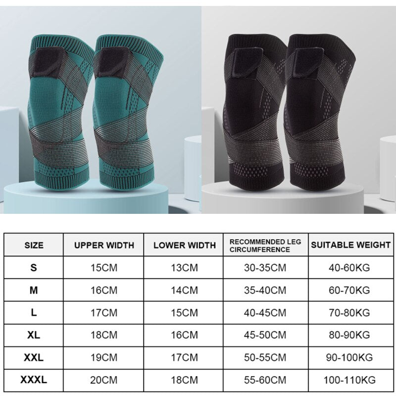 Sports Knee pad Men Women Pressurized Elastic Knee Pads Support Fitness Gear Basketball Volleyball Brace Nylon Protector Bandage