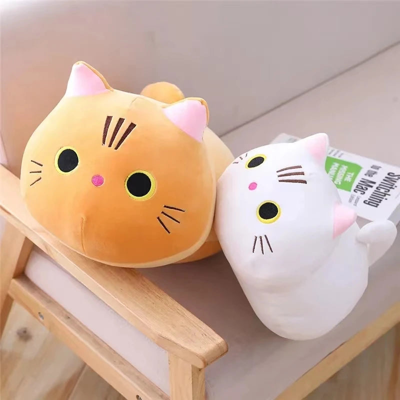 25cm Cute Soft Cat Plush Pillow Sofa Cushion Kawaii Plush Toy Stuffed Cartoon Animal Doll for Kids Baby Girls Lovely Gift