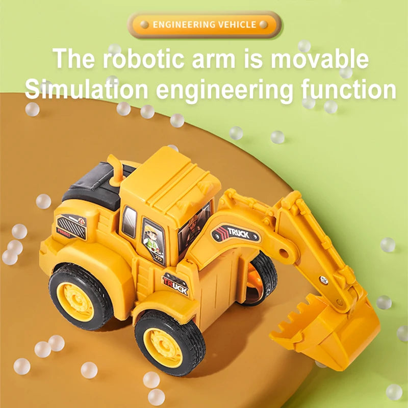 Engineering Vehicle Model Press Sliding Car Excavator Bulldozer Children Educational Construction Vehicle Toy Kids Boy Gift